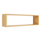 Étagère murale rectangulaire en bambou naturel de 70x15 cm