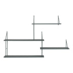 Étagère murale rectangulaire en métal gris moderne à 4 niveaux minimalistes