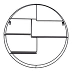 Étagère murale ronde en métal noir de 47 cm de diamètre pour décoration intérieure