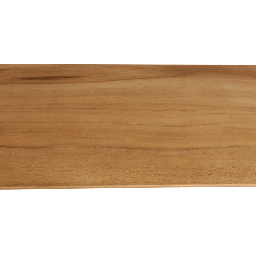 Étagère murale flottante en teck clair massif, 60x16 cm, grain naturel lisse