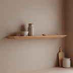 Étagère murale en teck massif effet flottant bois clair 90x16 cm