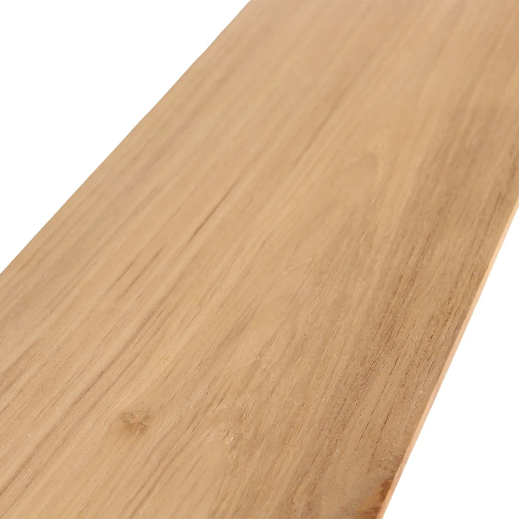 Étagère murale en teck massif effet flottant, bois clair 90x16 cm