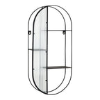 Étagère murale en verre et acier noir 3 niveaux de 68 cm