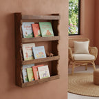 Étagère murale vintage en bois recyclé marron 48x10 cm à 3 étagères