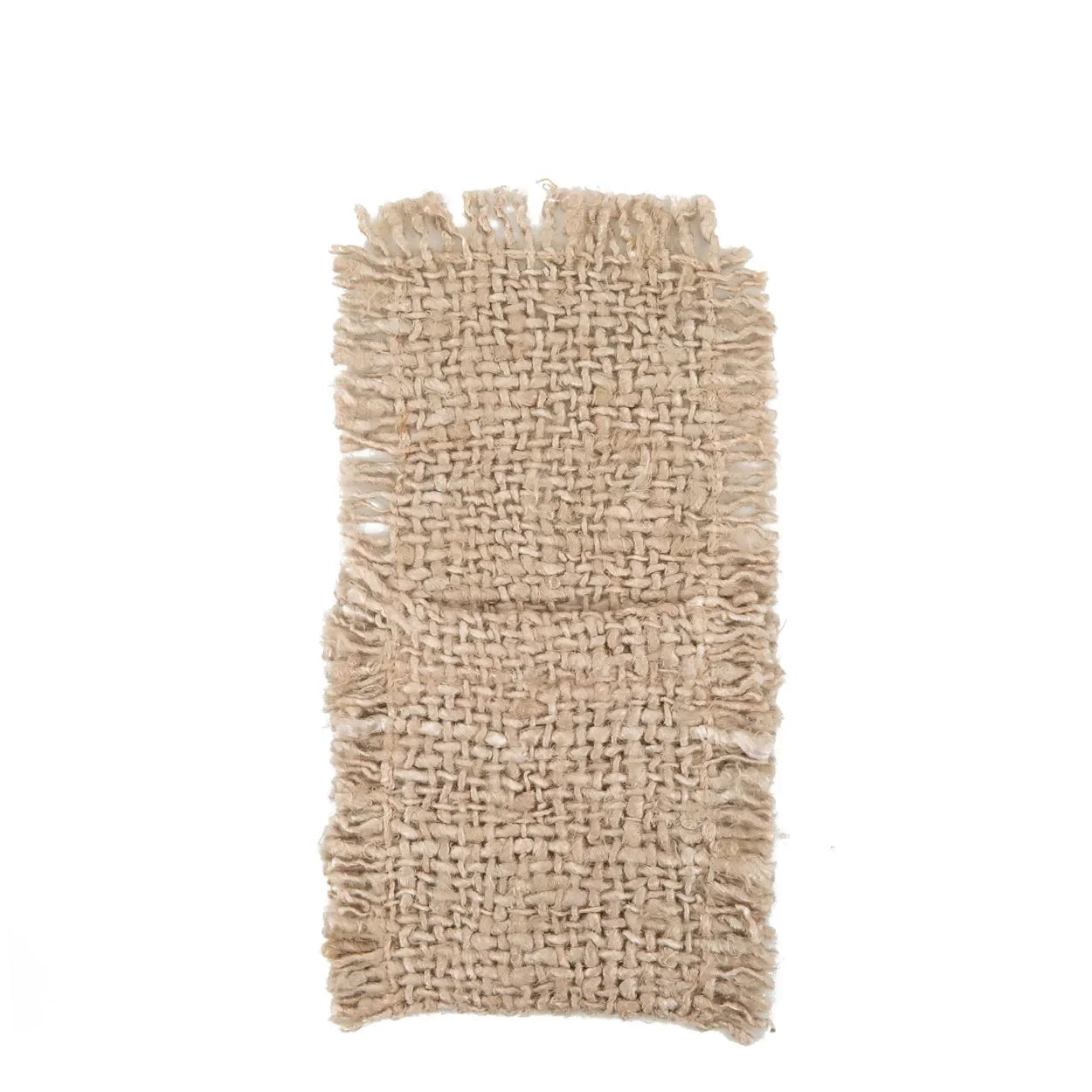 Échantillon de toile de jute à bords rugueux pour étuis à couverts en coton beige