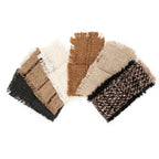 Échantillons de tissus en fibres naturelles avec bords effilochés pour Étuis à couverts en coton beige