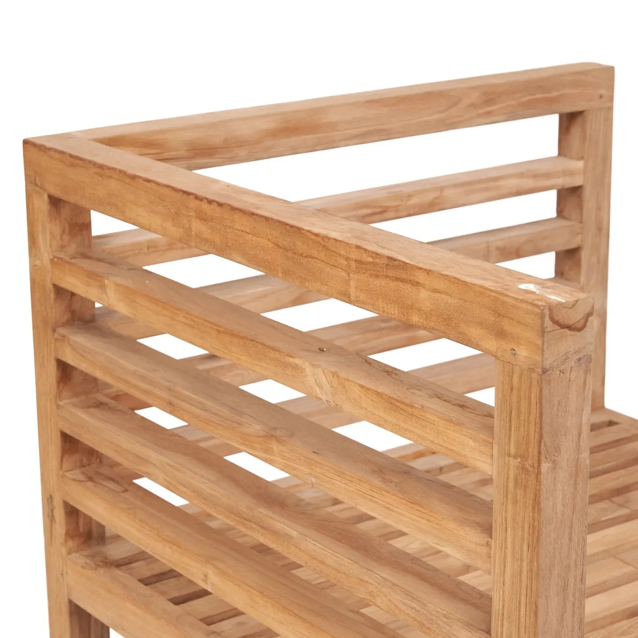 Cadre de chaise en bois lamellé pour fauteuil d’angle modulable en teck recyclé naturel