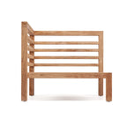 Structure de canapé d’extérieur en bois teak recyclé pour le fauteuil d’angle modulable naturel