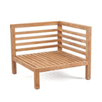 Fauteuil d’angle modulable en teck recyclé naturel pour extérieur