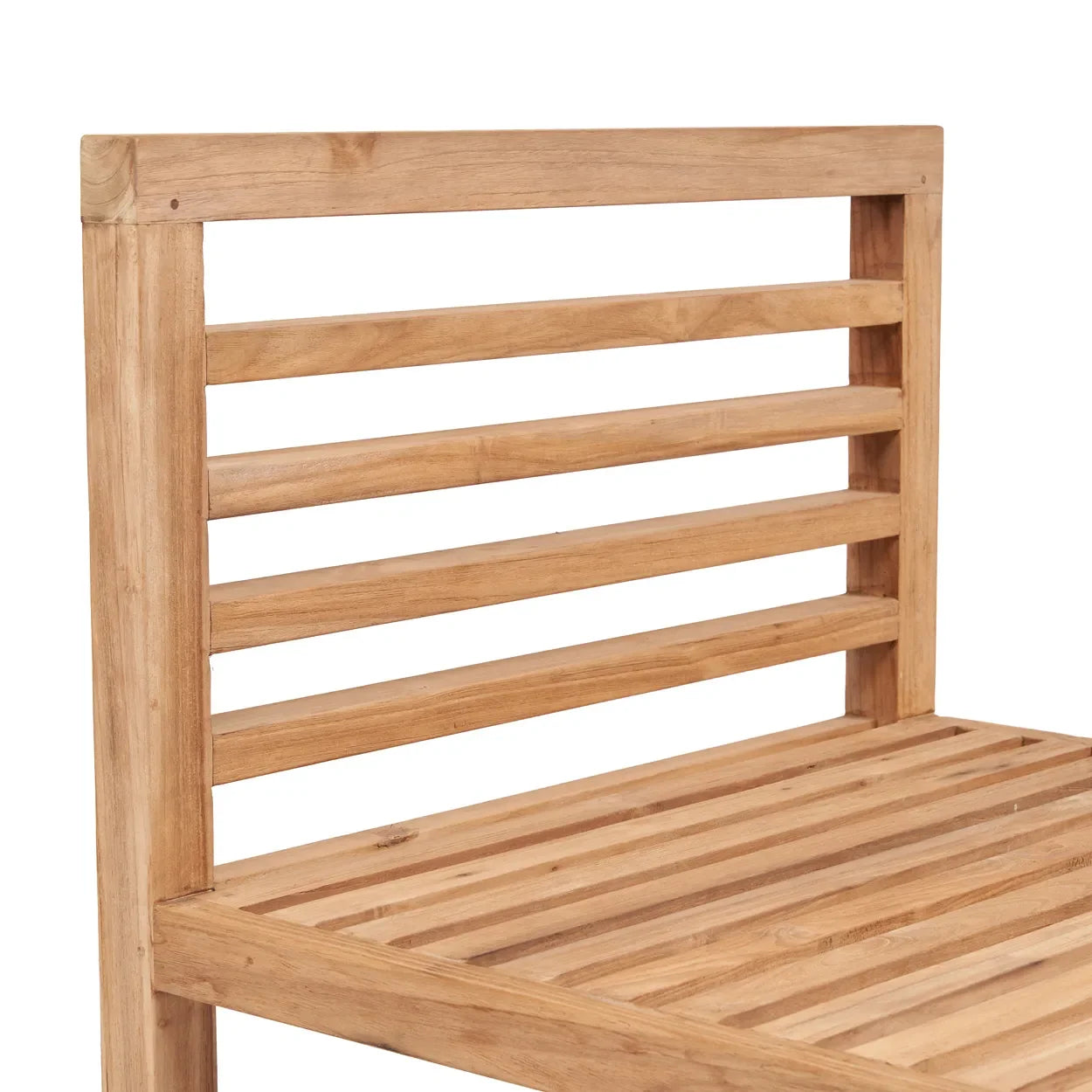 Dossier de chaise en teck recyclé blanc avec lattes en bois pour Fauteuil modulaire
