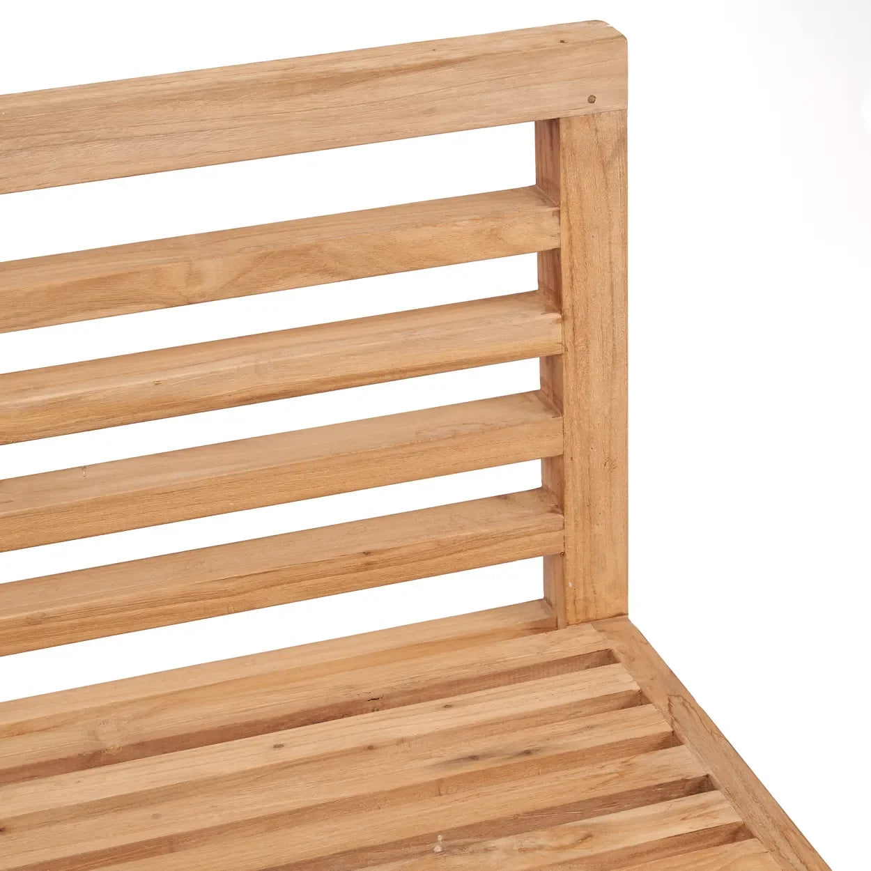 Dossier de chaise en bois à lamelles pour Fauteuil modulaire 1 place en teck recyclé blanc