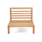 Fauteuil modulaire 1 place en teck recyclé blanc pour extérieur
