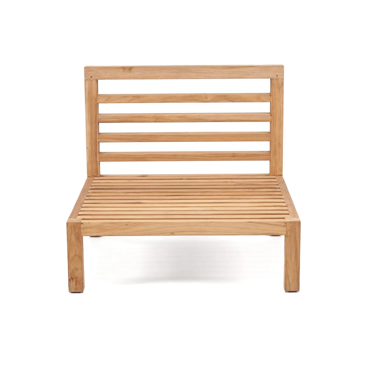 Fauteuil modulaire 1 place en teck recyclé blanc pour extérieur