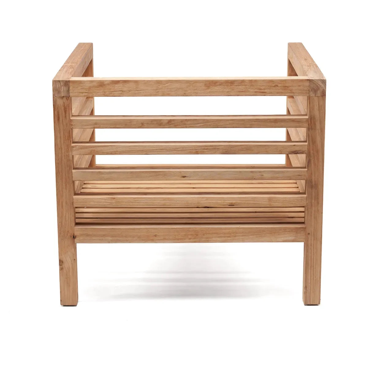 Fauteuil modulaire en teck recyclé 80x80 cm blanc naturel