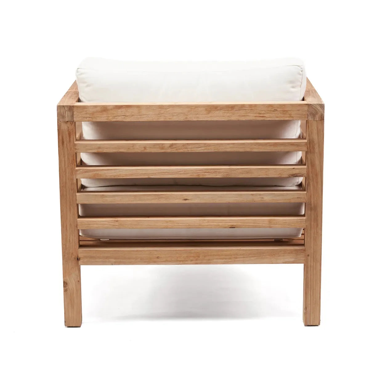Fauteuil modulaire en teck recyclé 80x80 cm blanc naturel