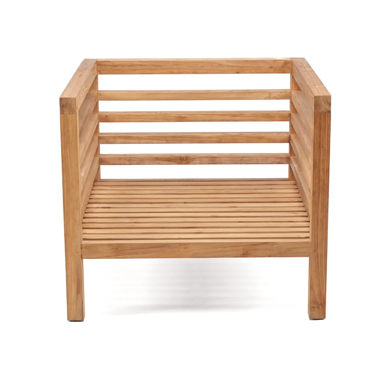 Cadre de chaise en bois à lamelles pour Fauteuil modulaire en teck recyclé blanc naturel