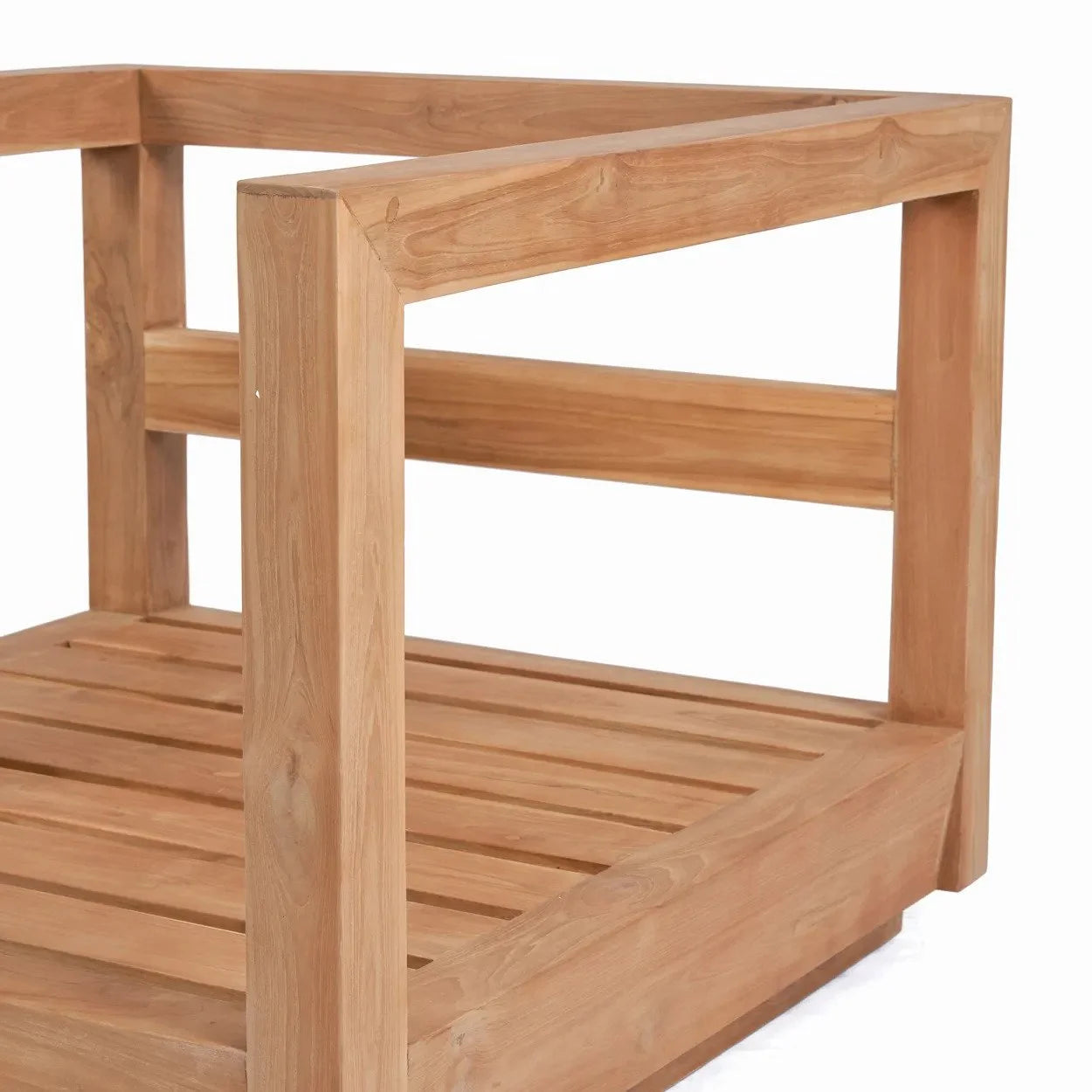Structure de chaise en bois de teck recyclé pour fauteuil extérieur ou véranda