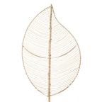 Feuille décorative en fibres naturelles ajourée sur tige bambou couleur naturelle