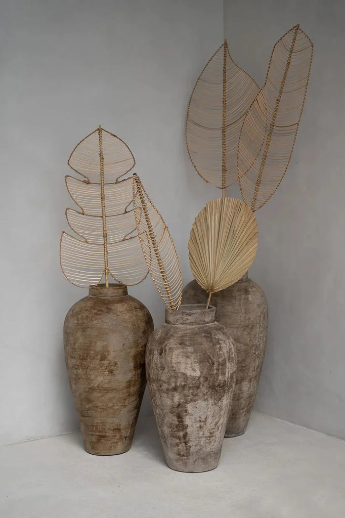Vases décoratifs avec feuilles artificielles pour La feuille de Rayung Naturel