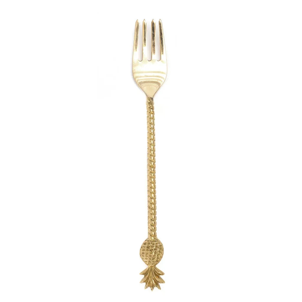 Fourchette à ananas dorée inspirée de la thématique de lAnanas - Or