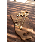 Fourchette à salade en laiton – Finition dorée palmier