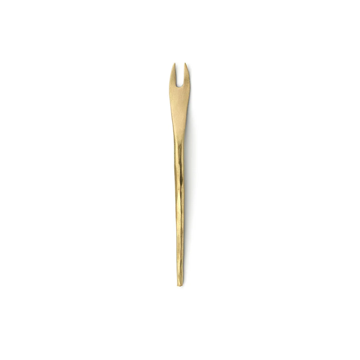 Fourchette apéritif en laiton doré finition martelée élégante