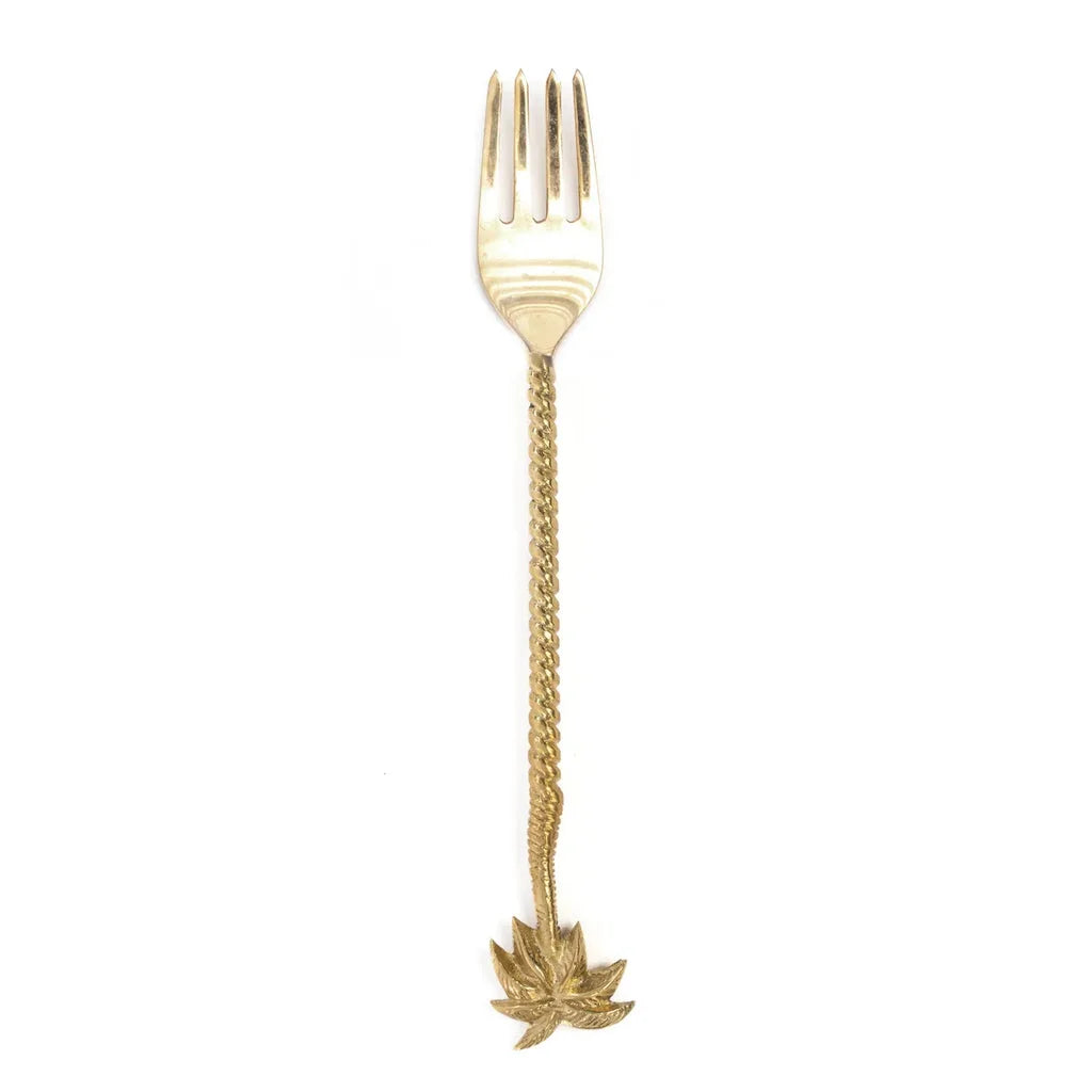 Fourchette décorative en or pour la présentation La Fourchette de Palmier - Or