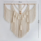 Grand macramé mural 80x80 dimension