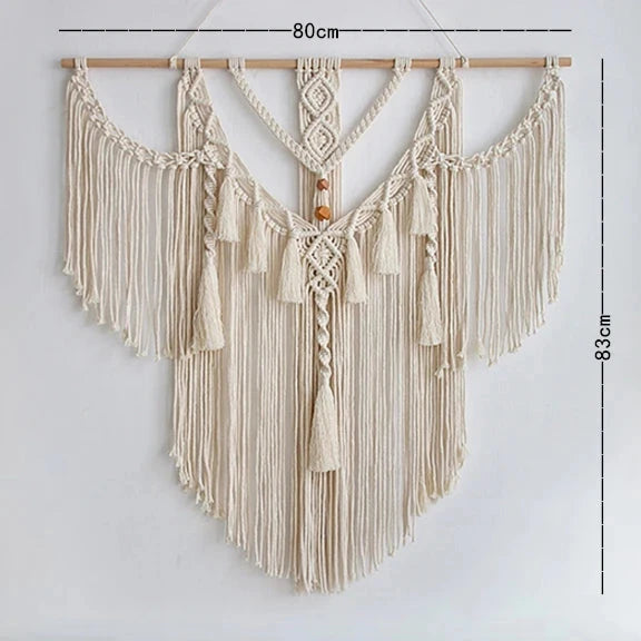 Grand macramé mural 80x80 dimension