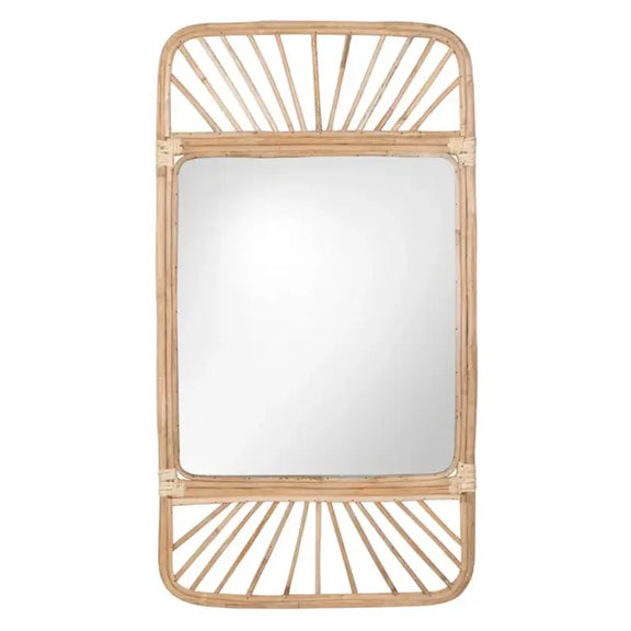 grand miroir en rotin rectangulaire