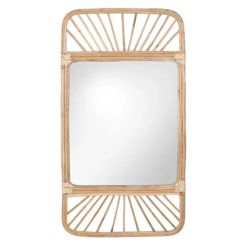 grand miroir en rotin rectangulaire