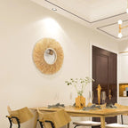 miroir raphia dans une décoration bohème