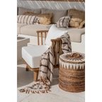 Grand panier à linge en feuille de bananier tressée 55 cm