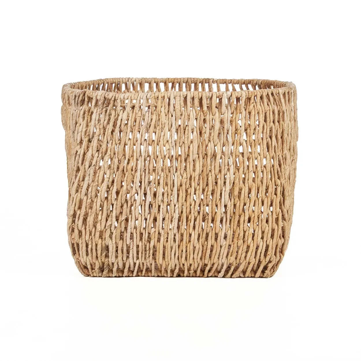 Grand panier en feuille de bananier tressée XL 55x55x41 cm