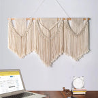 Grande tenture murale en macramé en situation