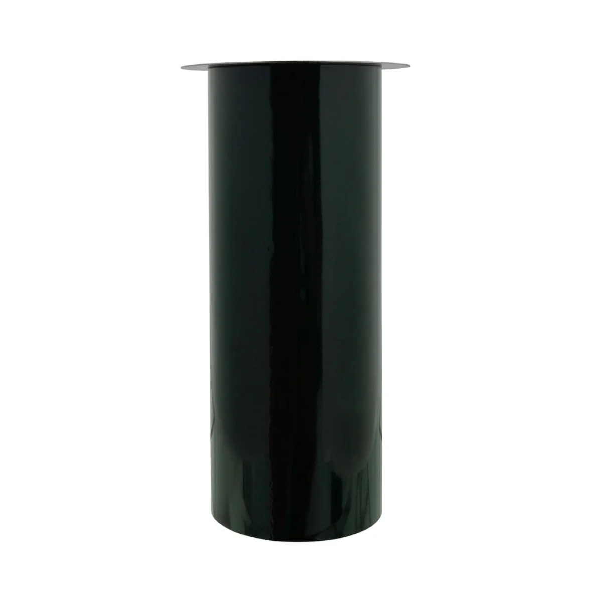Tube cylindrique noir en métal avec bord plat pour le Guéridon en métal vert foncé