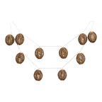 Guirlande lumineuse en rotin naturel avec lanternes ovales ajourées en forme doeurs