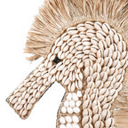 Décoration murale hippocampe en coquillage blanc, idéale pour une ambiance nautique