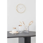 Horloge murale dorée en aluminium silencieuse diamètre 40 cm décorée runde