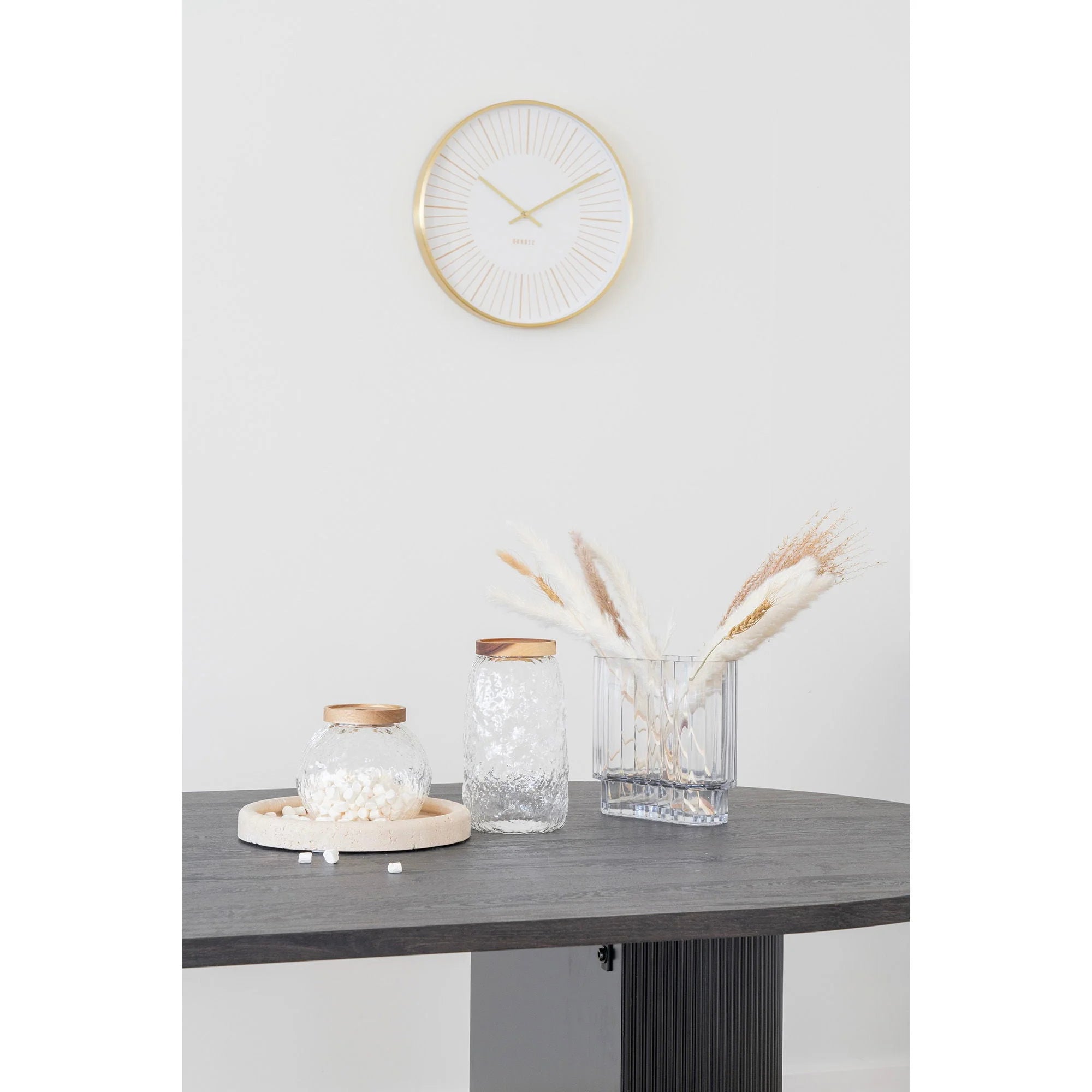 Horloge murale dorée en aluminium silencieuse diamètre 40 cm décorée runde