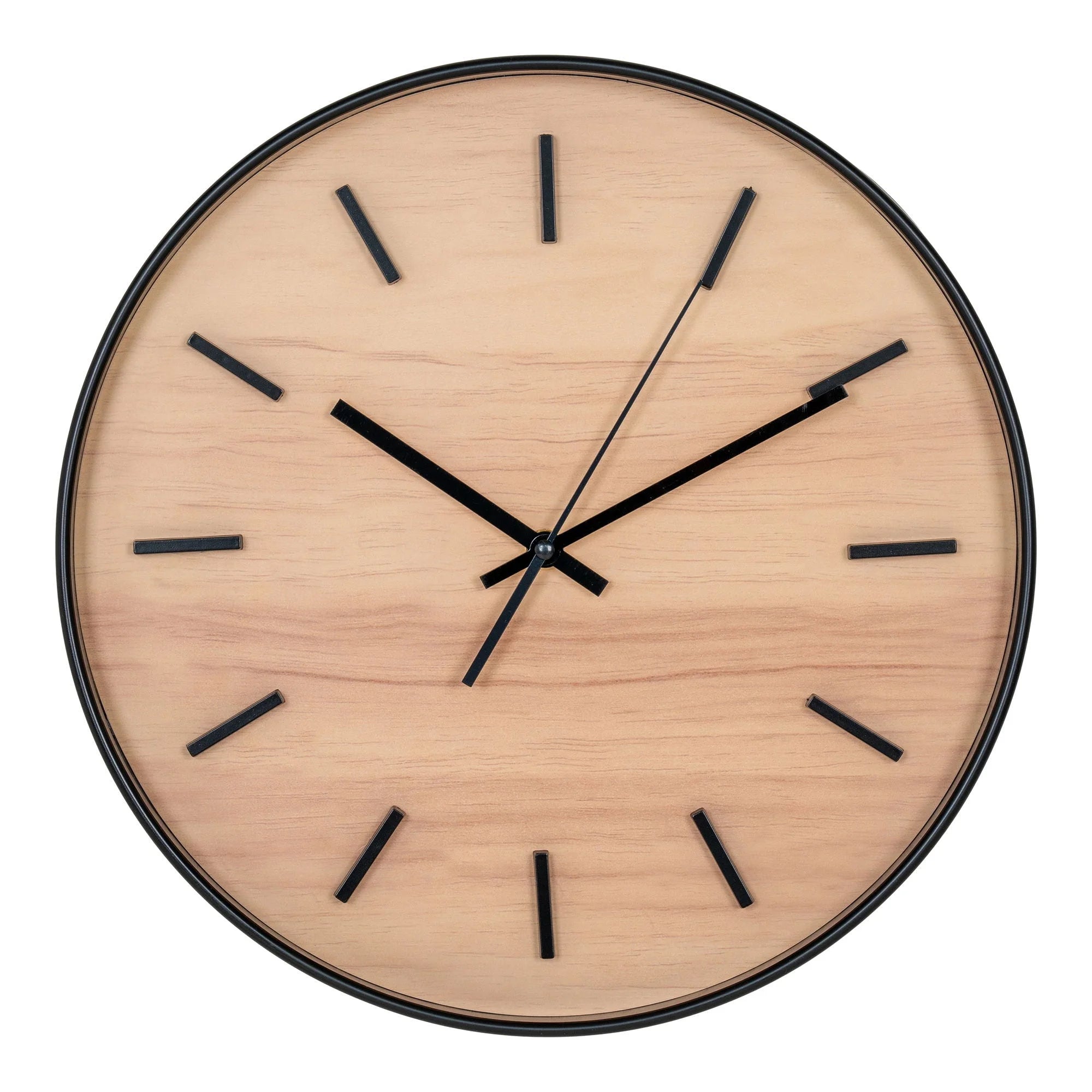 Horloge murale effet bois ronde de 35 cm pour décoration intérieure élégante