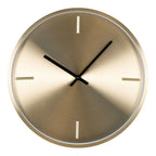 Horloge murale en métal doré brossé avec aiguilles noires diam 30 cm