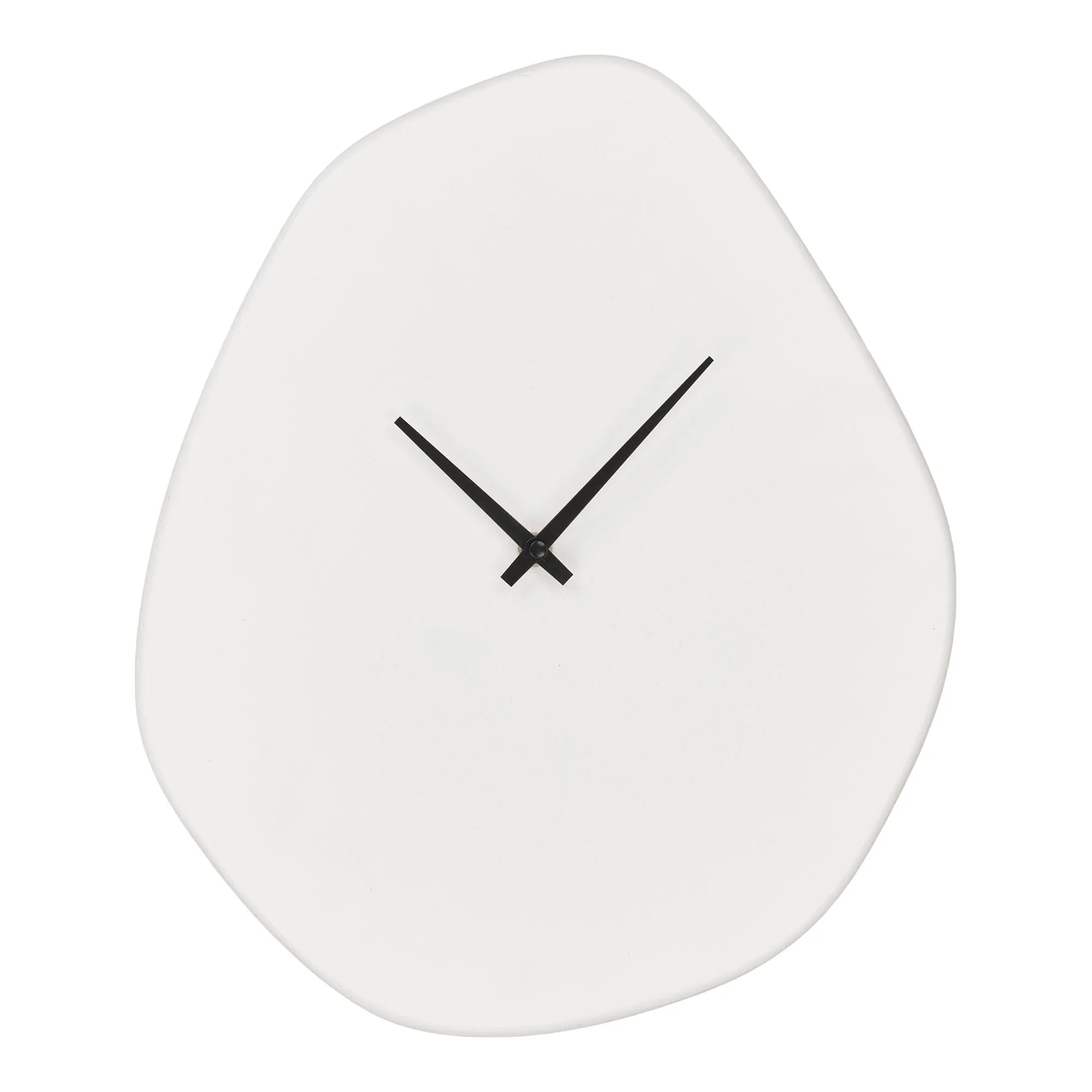 Horloge murale organique en ciment blanc cassé 28x33 cm avec forme irrégulière