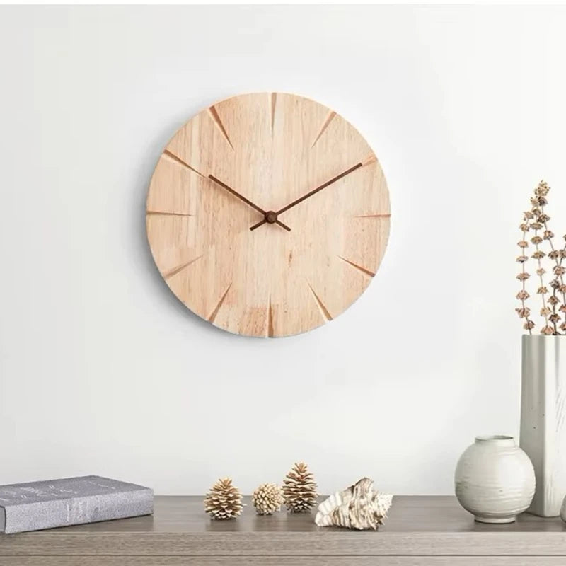 horloge murale ronde en bois