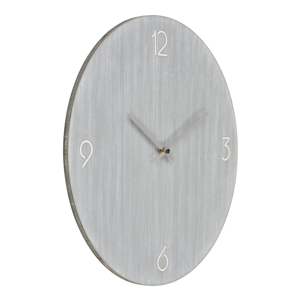 Horloge murale ronde en MDF gris clair, silencieuse, ø40 cm