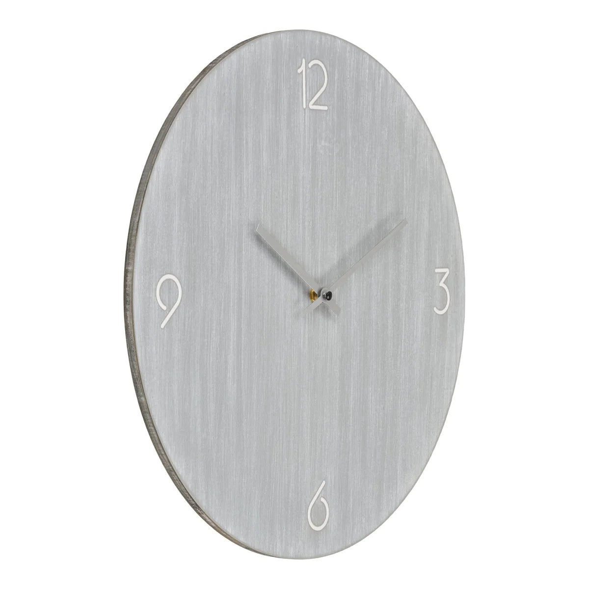 Horloge murale ronde en MDF gris clair, silencieuse, ø40 cm