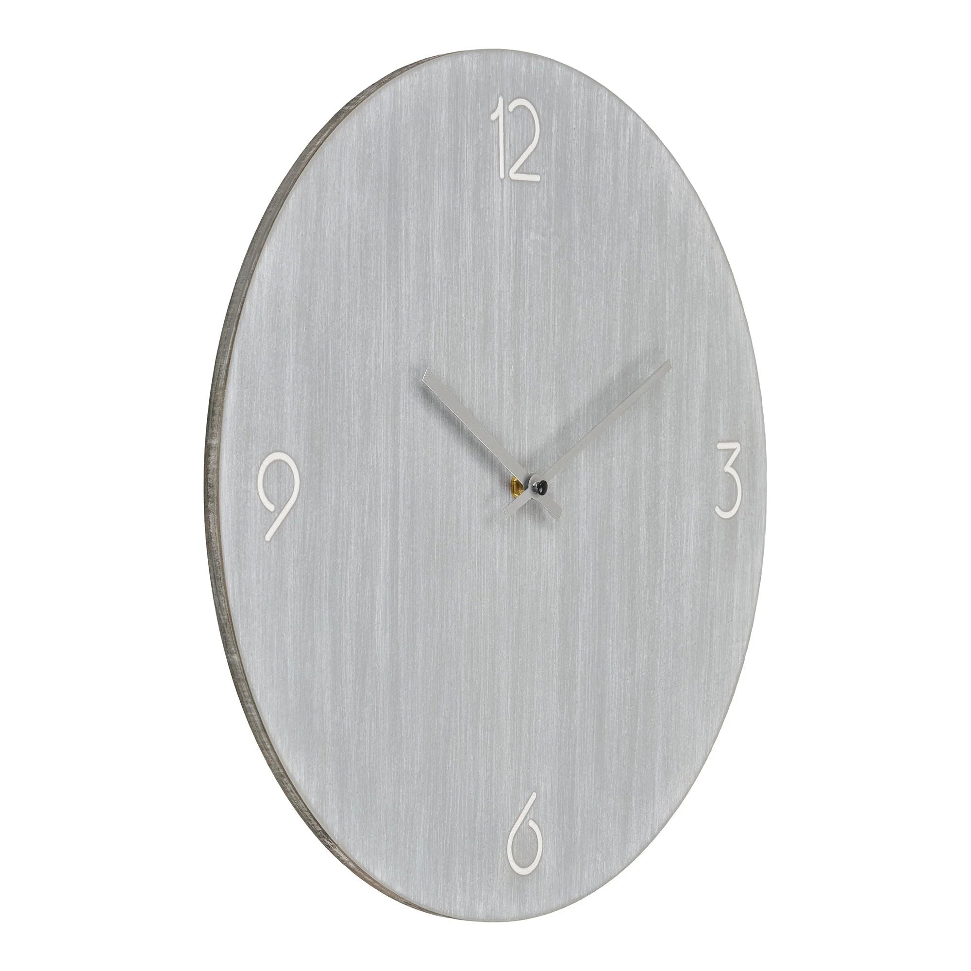 Horloge murale ronde en MDF gris clair ø40 cm silencieuse pour décoration intérieure