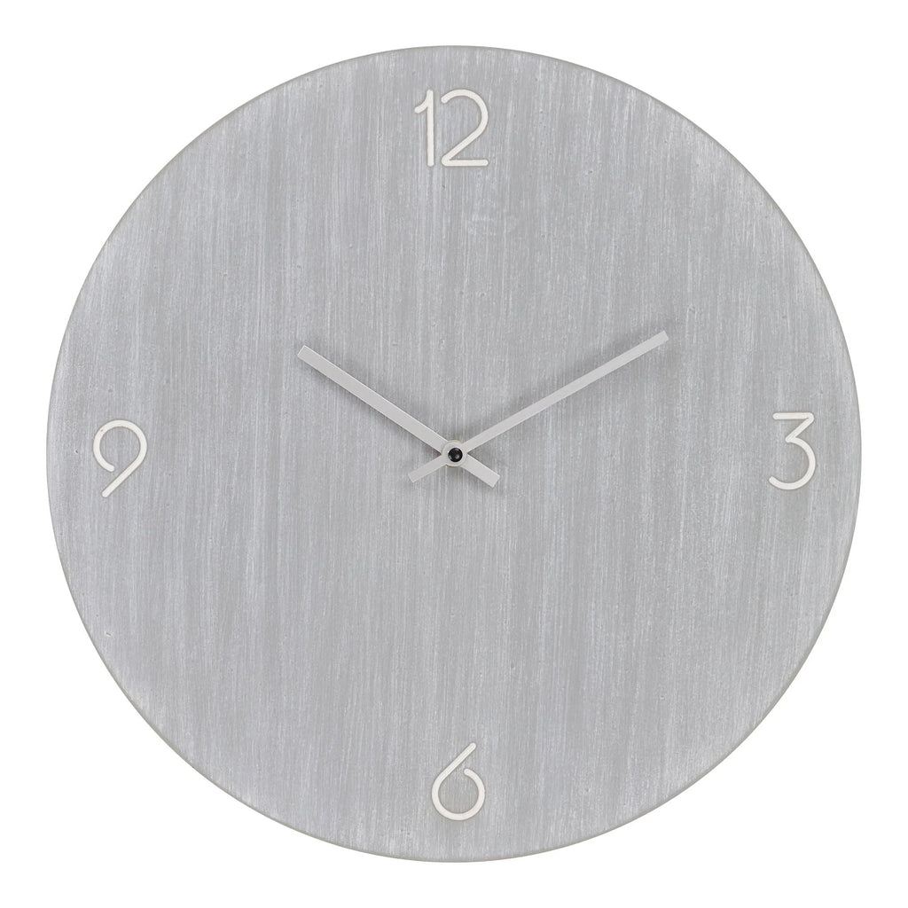 Horloge murale ronde en MDF gris clair silencieuse de 40 cm