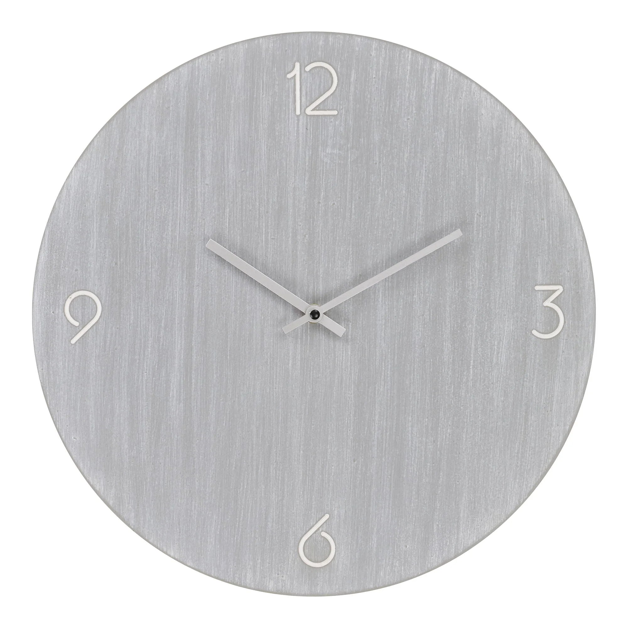 Horloge murale ronde en MDF gris clair silencieuse de 40 cm