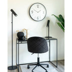 Horloge murale ronde en plastique noir et blanc avec éclairage, design moderne